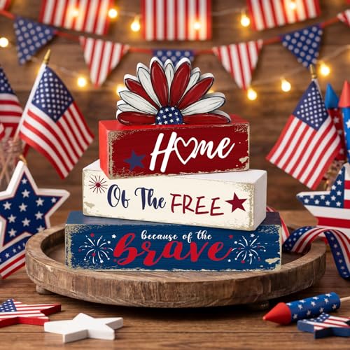 Amyhill 4 Pcs Wooden Sign Decor American Daisy 1, Dog Paw Blocks - style: American Daisy 1