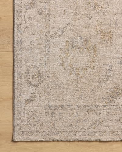 Loloi Chris Loves Julia Louisa Oatmeal/Slate 5'-3" x 7'-6" Area Rug - color: Oatmeal / Slate, size: 5'3" x 7'6" (Rectangular)