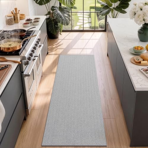 LUMI Ultra Thin Runner Rug for Hallway 2'x8', Entryway Rug, Light Gray - color: Gray - Light, size: 2' x 8' (24"x96")