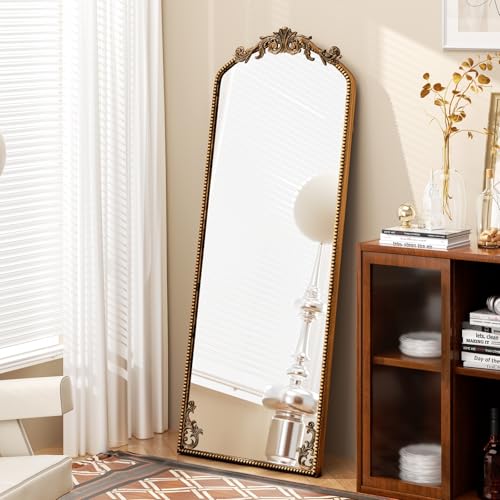 Gold Vintage Ornate Baroque Mirror 65"×22", Full Length Floor Mirror, Large Arched Antique Bronze Mirror for Wall, Living Room, Bedroom, Hallway, Home Decor - color: Retro Gold, size: 65"L x 22"W