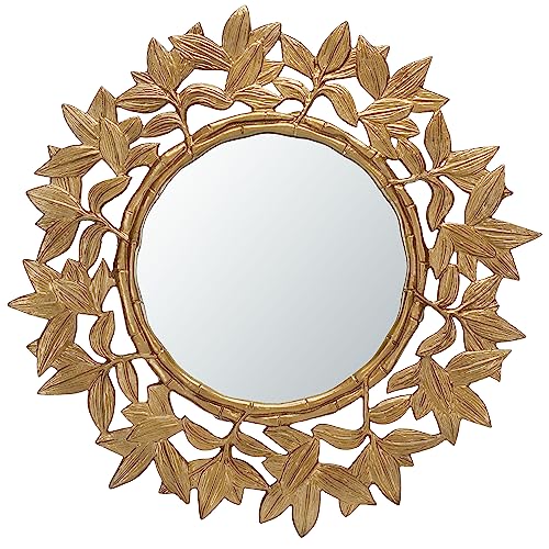 SAFAVIEH Home Collection Nivaria Antique Brass Sunburst 32-inch Round Decorative Accent Wall Mirror