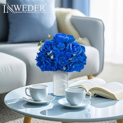 Royal Blue Flowers Balls Centerpieces: 11.8in Diam, Set of 6 - color: Royal Blue, size: 11.8" Diam - 6 PCS