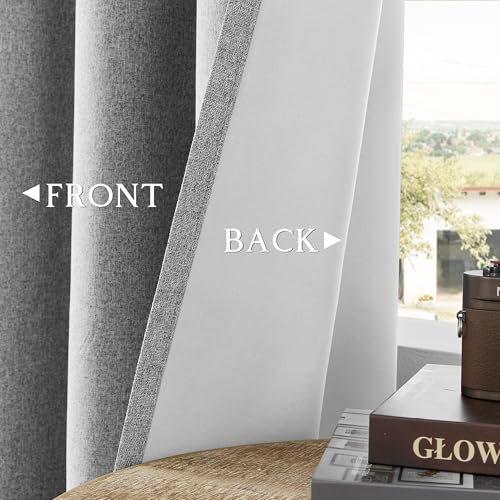 ChrisDowa Grey Blackout Curtains 45 Inches Long 2 Panels for Bedroom - color: Grey, size: 52"W x 45"L (Pack of 2)