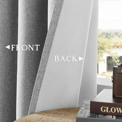 ChrisDowa Grey Blackout Curtains 45 Inches Long 2 Panels for Bedroom - color: Grey, size: 52"W x 45"L (Pack of 2)