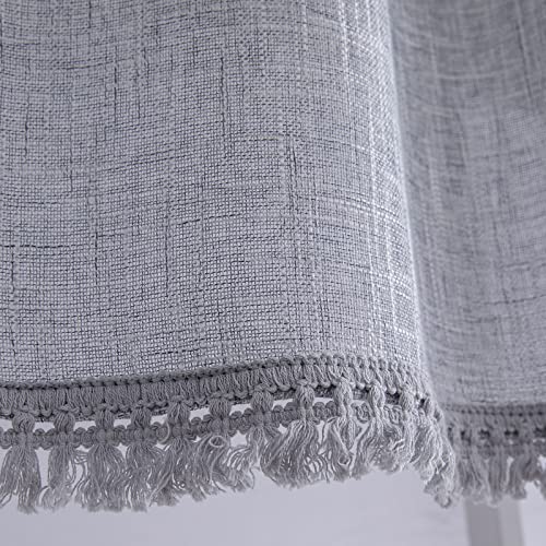 Beda Home Tassel Linen Textured Swag Curtain Valance, Grey, 52 x 18 in - color: Grey, size: 52"W x 18"L (Pack of 1)