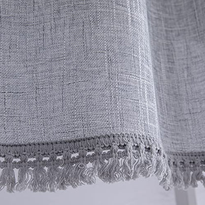 Beda Home Tassel Linen Textured Swag Curtain Valance, Grey, 52 x 18 in - color: Grey, size: 52"W x 18"L (Pack of 1)