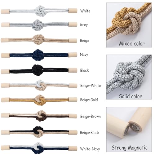 Magnetic Curtain Tiebacks Holdbacks Rope Curtain Tie Backs Outdoor Contoeey - color: Silver