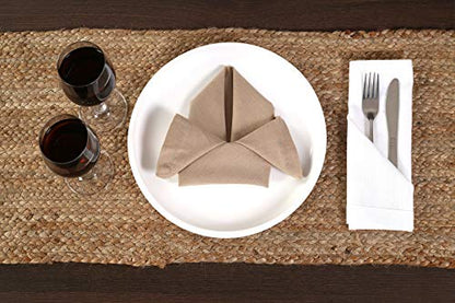 THE BEER VALLEY Jute Braided Table Runner, Natural, 13x36 Inches - color: Natural, size: 1'1" x 3' (Rectangular)