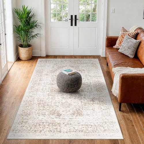 3x4 Washable Runner Rug: Vintage Medallion Kitchen Soft Rugs IvoryBeige - color: Ivory/Beige, size: 3x4