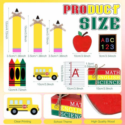 11 Pcs Back to School Tiered Tray Decor, Table Centerpiece Decor - style: Back to School