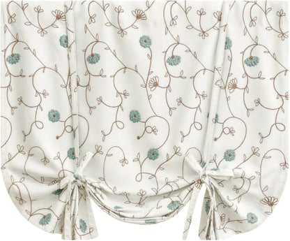 VOGOL Blue Floral Tie-Up Curtain Shade, 42 x 63 Inches - color: Blue, size: 42"W x 63"L (Pack of 1)