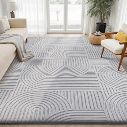Sour Lemon 6x9 Area Rugs for Living Room Bedroom, Grey Rug Large Carpet - color: Light Grey, size: 6' x 9' (Rectangular)