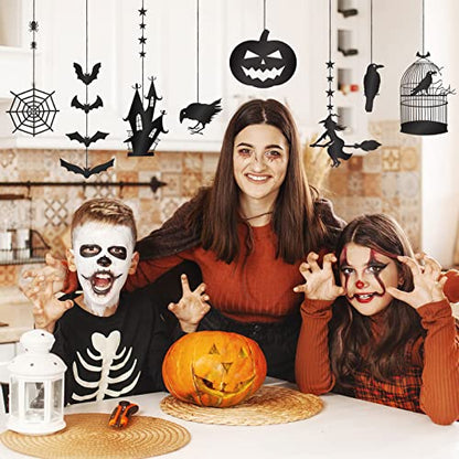 Halloween Witch Party Decorations Black Hanging Banner Garland Decorations