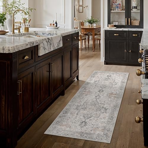 GENIMO 2x6 Washable Runner Rug Non Slip for Hallway, Light Taupe Brown - color: Light Taupe Brown, size: 2' x 6' (Runner)