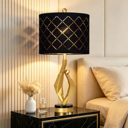 CINSARY 30" Tall Black and Gold Table Lamps Set of 2 for Living Room - color: Gold Black