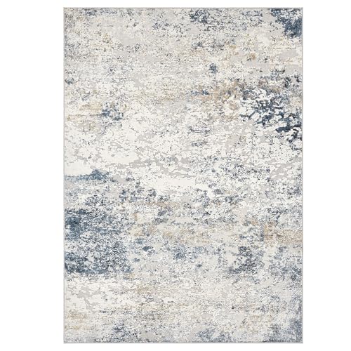 DMOYEST Area Rug Living Room Rugs 7x9 Washable Abstract Beige Blue Carpet - color: Beige Blue, size: 7' x 9' (Rectangular)
