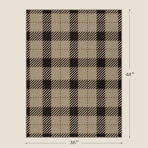 JTJ Easy Jute 3x4 Entryway Rug, Washable Non Slip Farmhouse Plaid - color: Beige Plaid, size: 3' x 4' (Rectangular)