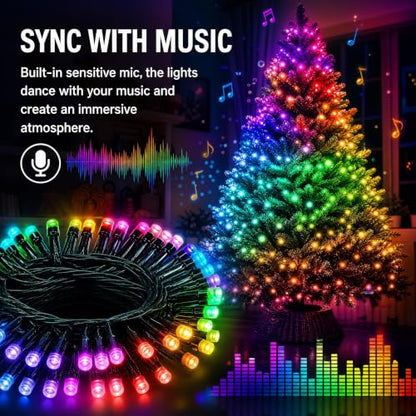 Dazzle Bright 33FT 100 LED Color Changing Christmas Halloween Lights - color: RGB (Red, Green, Blue)