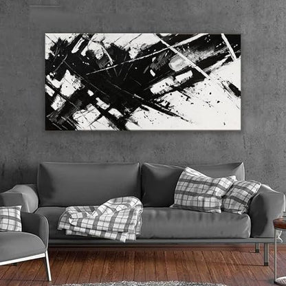 TAIJXAGSG Large Abstract Wall Art For Living Room Abstract art 29" X 58" - color: black, size: 58"L x 29"W