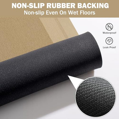 YDKGL Non Slip Bath Mat Thin Bathroom Rugs Fit Under Door Brown 20"x 32" - color: A- Brown, size: 20" x 32" (Rectangular)