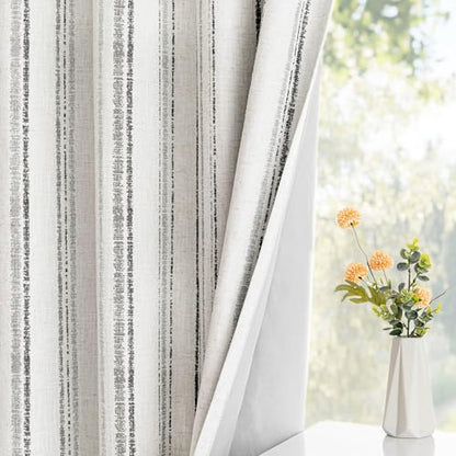MYSKY HOME 100% Blackout Striped Curtains for Bedroom 52Wx63L,2 Panels - color: Grey/Blackout, size: 52"W x 63"L (Pack of 2)