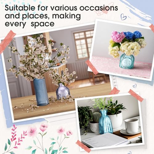 Yaomiao 30 Pcs Glass Bud Vases Centerpieces, Blue Series - color: Blue Series