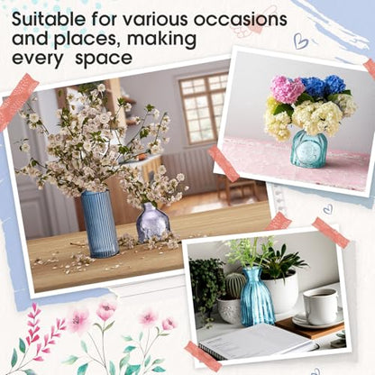 Yaomiao 30 Pcs Glass Bud Vases Centerpieces, Blue Series - color: Blue Series