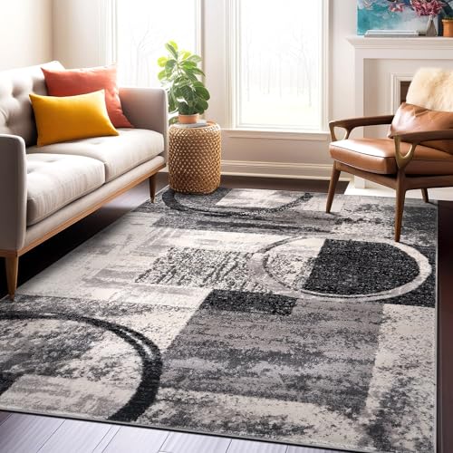 Rugshop Circle Design Contemporary Non-Shedding Area Rug Cream 10' x 14' - color: Cream, size: 10' x 14' (Rectangular)
