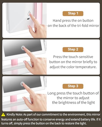 BERTHALESS Makeup Mirror Vanity Mirror with Lights, 1X 2X 3X Magnification - color: White
