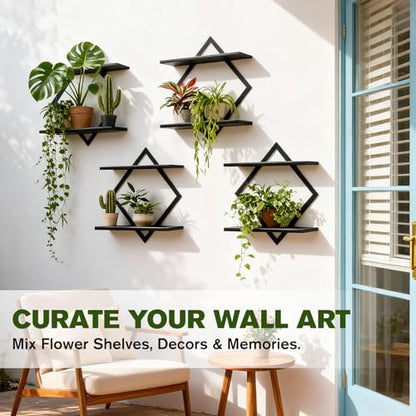 Set of 3 Wall Plant Holder, Black - color: Black-3pack