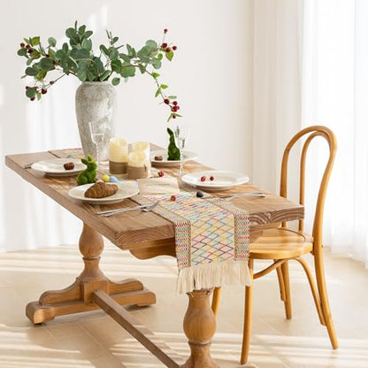 Keketoarrange Boho Macrame Table Runner 12x108 Inch - color: Colorful, size: 108"L