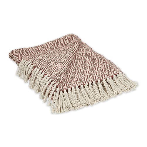 DII Diamond Throw Collection Cotton Woven, 50x60, Cinnamon - color: Cinnamon, size: 50x60"