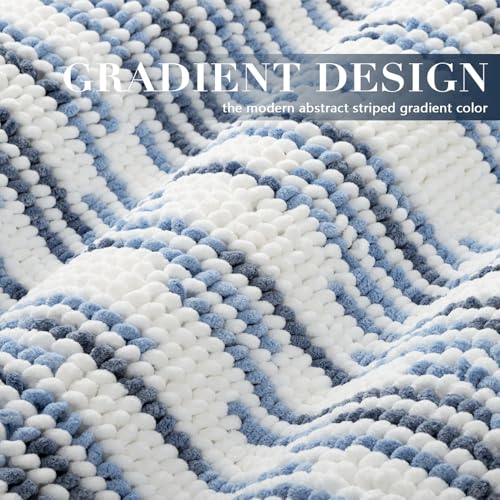 BSICPRO Bathroom Rugs Sets 2 Piece, Modern Bath Mat 20"x32"+16"x24", Blue - color: Blue and White, size: 20" x 32" Plus 16" x 24"