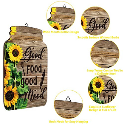 4 Pcs Sunflower Kitchen Wall Decor, Inspirational - style: Sunflower