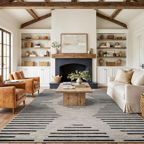 Rugshop Contemporary Abstract Area Rug for Living Room Cream 7' 10" x 10' - size: 7'10" x 10' (Rectangular)