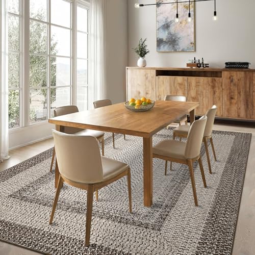 RUGSREAL Washable Rug 5x7 Modern Geometric Living Room Bedroom Rugs - color: Mocha, size: 5' x 7' (Rectangular)