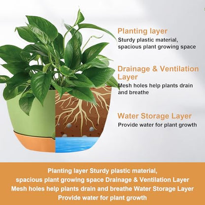 KPUVX Hanging Planters, 10 inch, 3 Pack,Green - color: Green, size: 10 inch