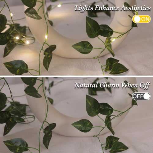 Vine Fairy Lights, 6.5FT 40 LEDs Pothos String Lights Indoor, 2 Pack - color: Pothos, size: 6.5 ft-20 LED-2 pack