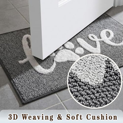 Bulijojo Dirt Trapper Door Mat, 20"x32" Non Slip Entrance Mat Grey - color: Grey, size: 1'8" x 2'8" (Rectangular)
