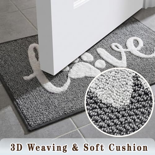Bulijojo Dirt Trapper Door Mat, 24"x36" Non Slip Entrance Mat Grey - color: Grey, size: 2' x 3' (Rectangular)