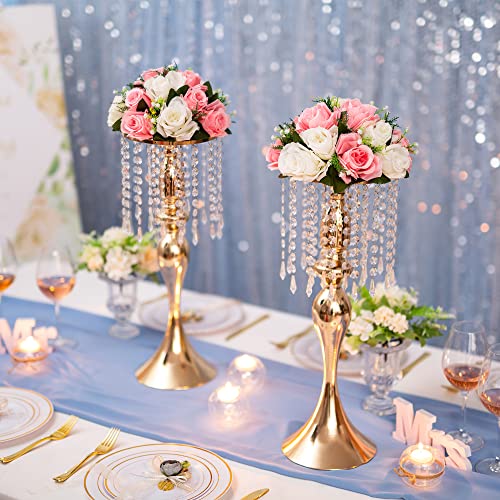 Flower Centerpieces for Wedding Tables: Pink & White, 2 Packs - color: Pink & White