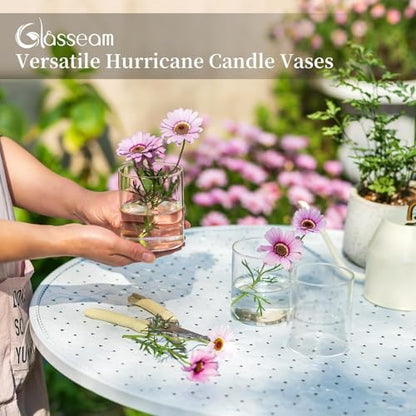 Glasseam Glass Cylinder Vase for Centerpiece, 12Pcs Small Clear Flower Vase - size: 4In