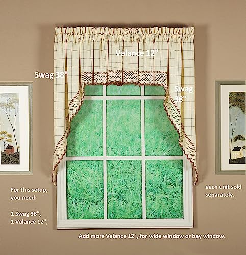 Today's Curtain Adirondack 2-Tone Crochet Swag 38", Ecru/Toast, 60W x 38L - color: Ecru/ Toast, size: 60"W x 38"L (Pack of 1)