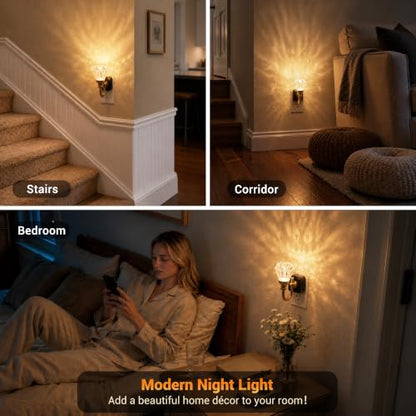 JandCase Night Light, Night Lights Plug into Wall, Crystal LED Nightlight - color: Diamond Flower