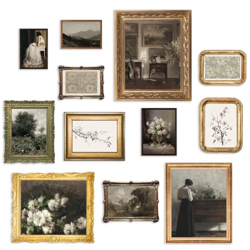 KBKBART Vintage Wall Art Prints, French Country Wall Decor Retro Countryside Landscape Canvas Painting, Classical Vintage Prints, Rustic Farmhouse Wall Art for Bathroom, Bedroom Living Room-UNFRAMED - color: Vintage Prints