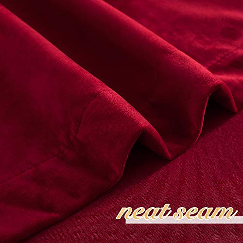 NICETOWN Burgundy Red Velvet Curtains 63 inch Long, 52" W x 63" L, 2 Panels - color: Burgundy Red, size: 52"W x 63"L (Pack of 2)