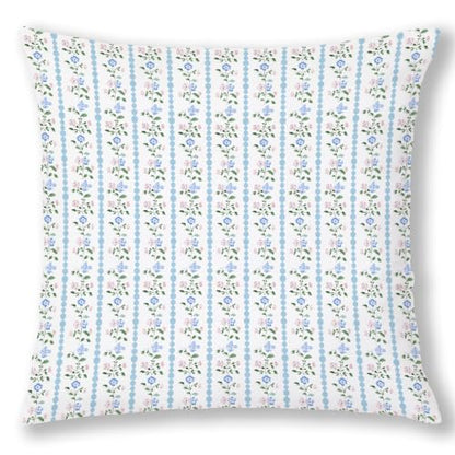 Grandmillennial Pink and Blue Floral Pillow Covers 18x18 - color: Blue Pink and Green-2, size: 18" x 18" (Pack of 1)