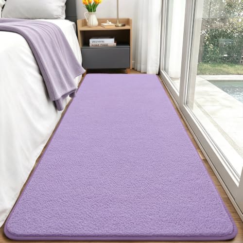 Keeko 2x6 Area Rugs for Living Room,Soft Washable Memory Foam Bedroom Rug - color: Light-purple, size: 2' X 6' (Rectangular)