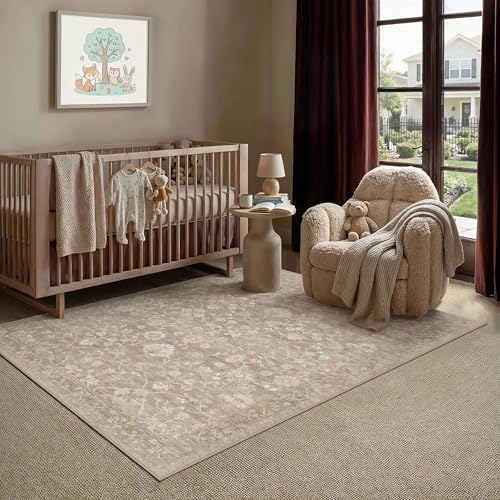 HUGEAR 3x5 Beige Neutral Area Rugs Washable Rug Carpet - color: Beige, size: 3' x 5' (Rectangular)