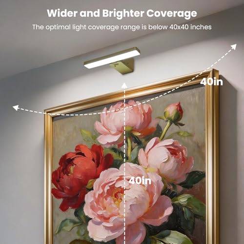 Battery Operated Picture Lights for Wall , 2 Pack Gold 3CCT Dimmable Light - color: Gold-3CCT